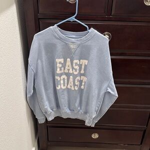 American Eagle Outfitters distressed Light Blue "East Coast" Crewneck Sweatshirt